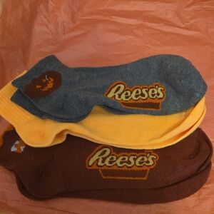 Reese's Themed Casual Socks - Blue, Yellow, Brown Unisex